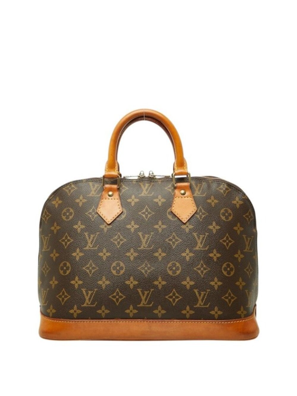 Louis Vuitton Monogram Alma Handbag Handle Brown Leather